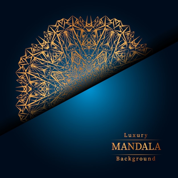Lujo diseño de mandala ornamental fondo en color oro