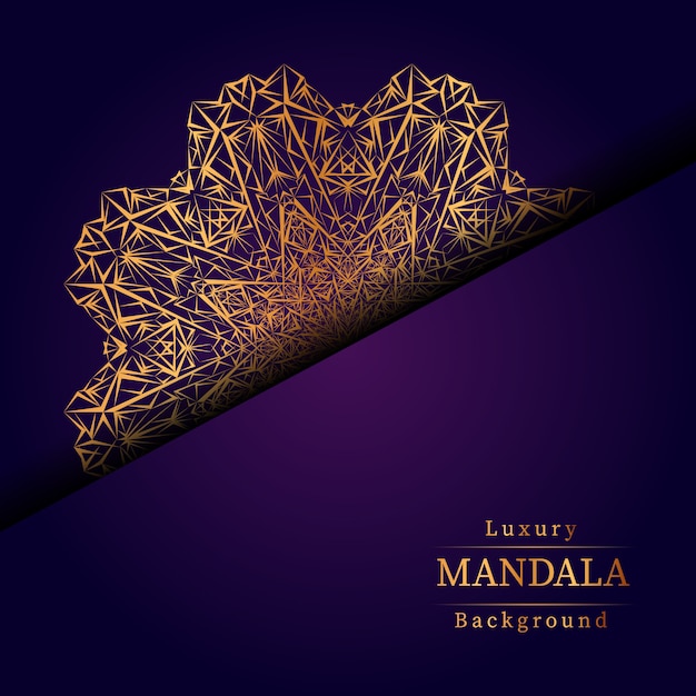 Lujo diseño de mandala ornamental fondo en color oro