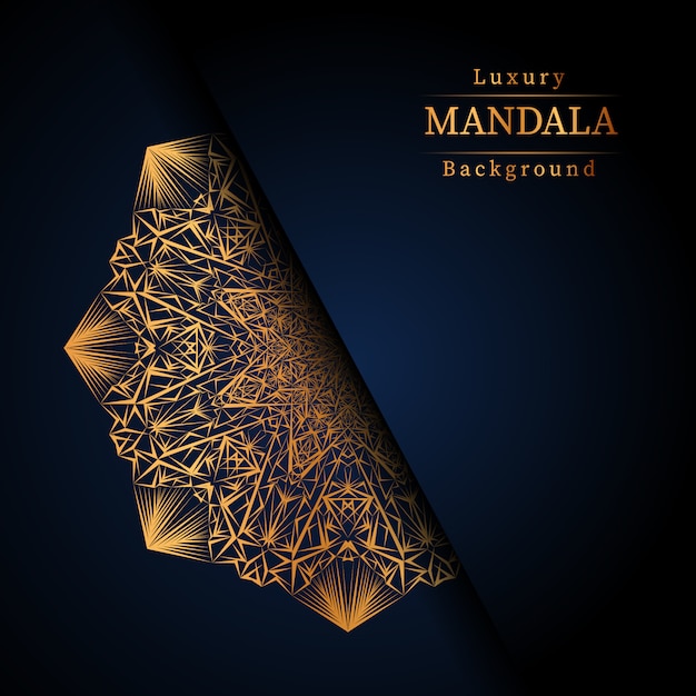 Lujo diseño de mandala ornamental fondo en color oro