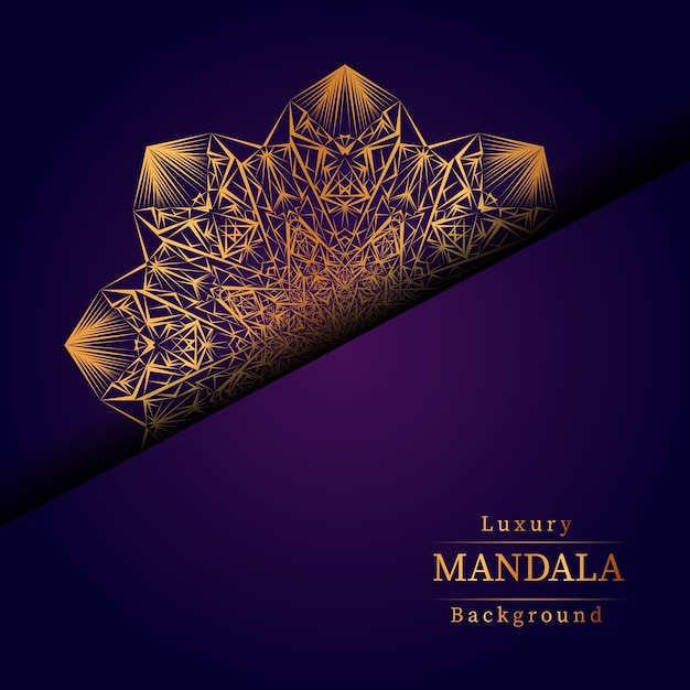 Lujo diseño de mandala ornamental fondo en color oro