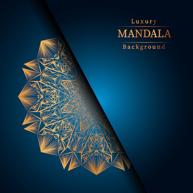 Lujo diseño de mandala ornamental fondo en color oro