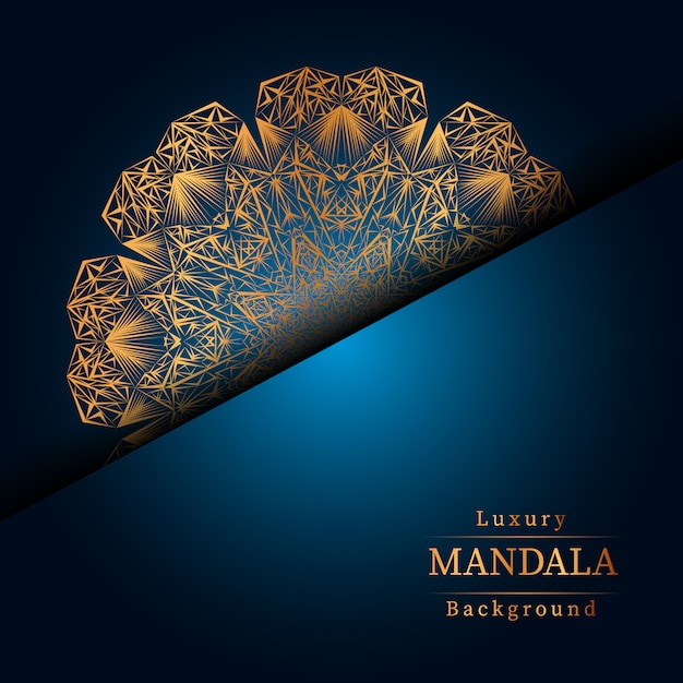 Lujo diseño de mandala ornamental fondo en color oro