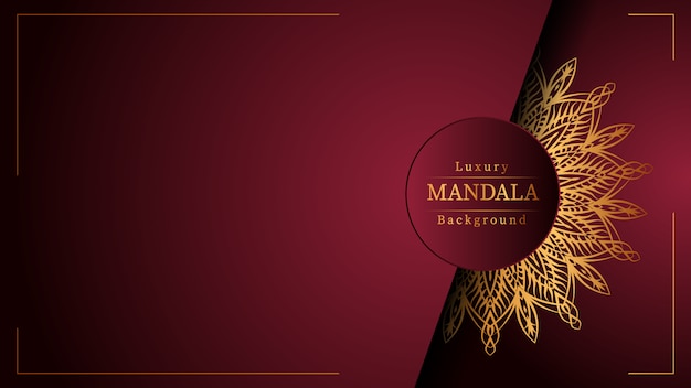 Lujo diseño de mandala ornamental fondo en color oro