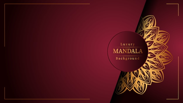 Lujo diseño de mandala ornamental fondo en color oro