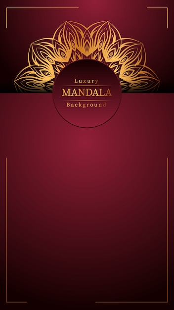 Lujo diseño de mandala ornamental fondo en color oro