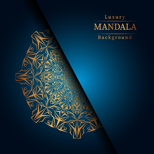 Lujo diseño de mandala ornamental fondo en color oro