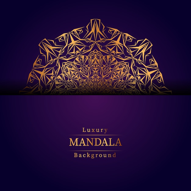 Lujo diseño de mandala ornamental fondo en color oro