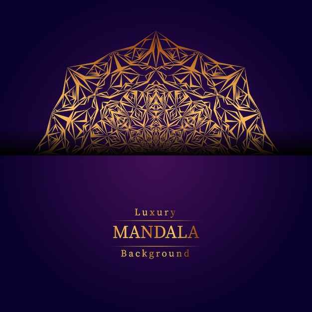 Lujo diseño de mandala ornamental fondo en color oro