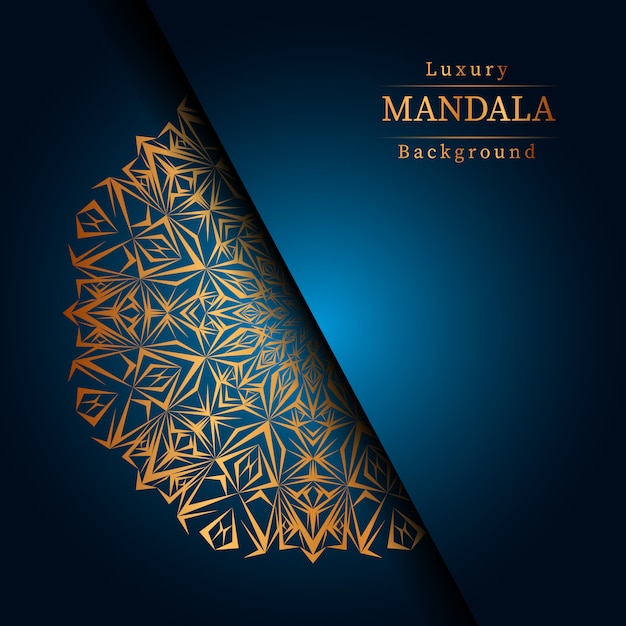 Lujo diseño de mandala ornamental fondo en color oro