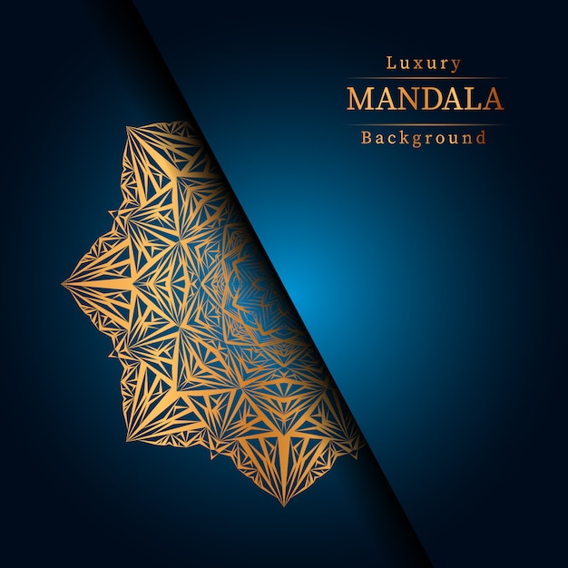 Lujo diseño de mandala ornamental fondo en color oro
