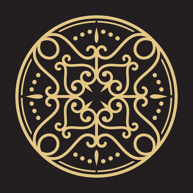Lujo diseño de mandala ornamental fondo en color oro
