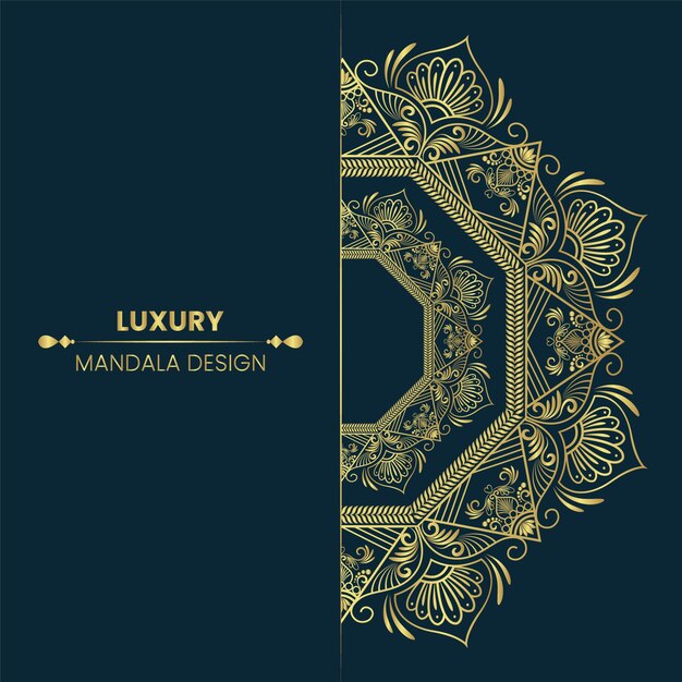 Lujo diseño de mandala ornamental fondo en color oro