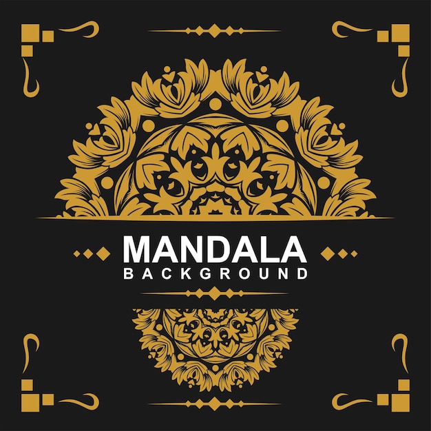 Lujo diseño de mandala ornamental fondo en color oro