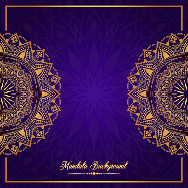 Lujo diseño de mandala ornamental fondo en color oro