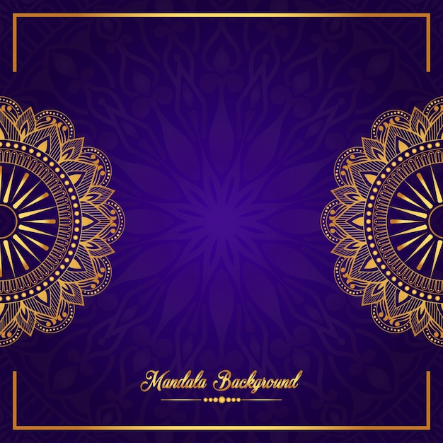 Lujo diseño de mandala ornamental fondo en color oro