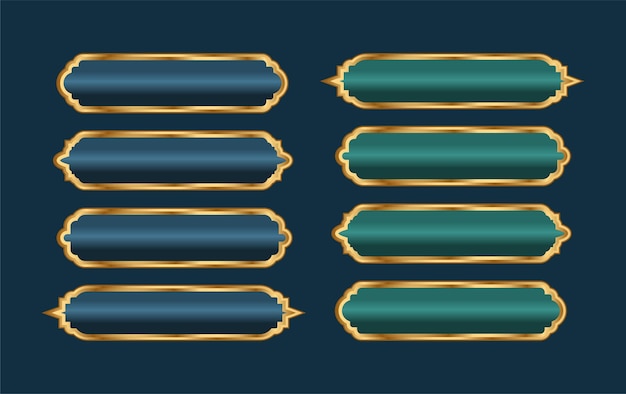 lujo dorado árabe islámico cuadro de texto marco de título