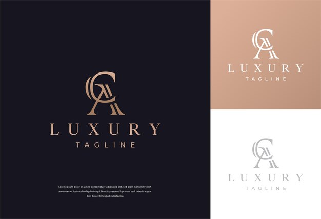 lujo elegante CAAC CA Letras abstractas Logo Monograma