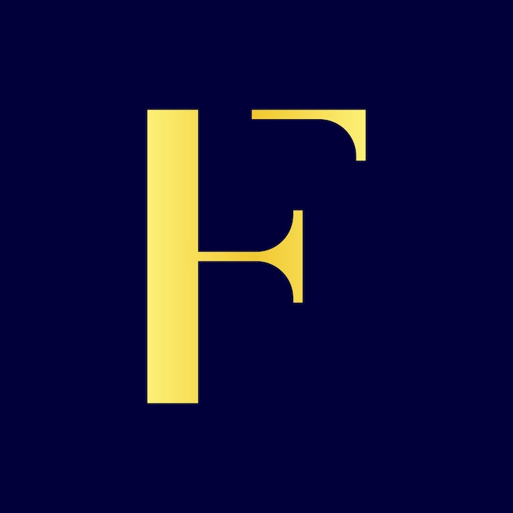 Vector lujo f último diseño del logotipo