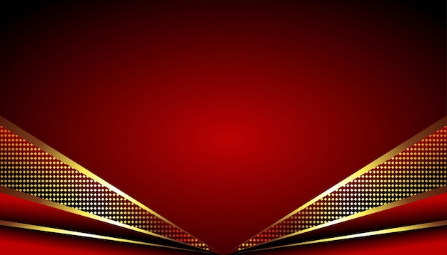 Lujo de fondo geométrico rojo oscuro y dorado