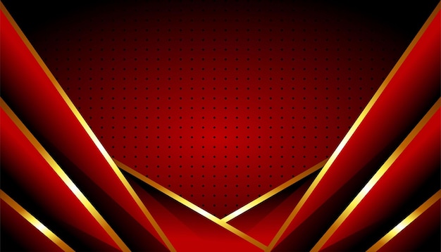 Lujo de fondo geométrico rojo oscuro y dorado