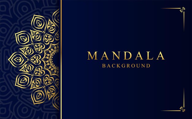 Lujo fondo de mandala ornamental con patrón arabesco dorado en estilo árabe