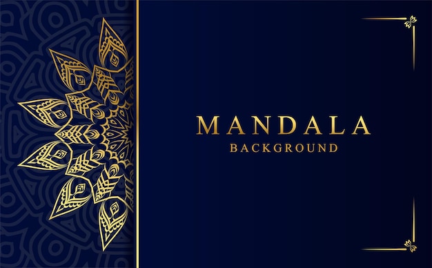 Lujo fondo de mandala ornamental con patrón arabesco dorado en estilo árabe