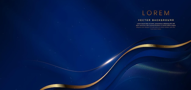 Lujo de fondo de onda de oro azul