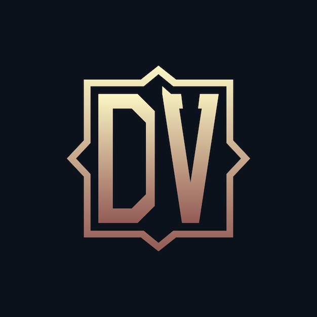 Lujo Inicial DV Monograma Diseño de logotipo Emblema elegante Letra DV Diseño de Logotipo para negocios e identidad corporativa