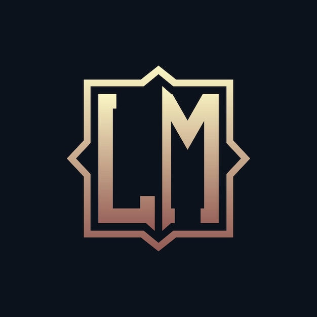 Lujo Inicial LM Monograma Diseño de logotipo Emblema elegante Letra Diseño de Logotipo LM para negocios e identidad corporativa