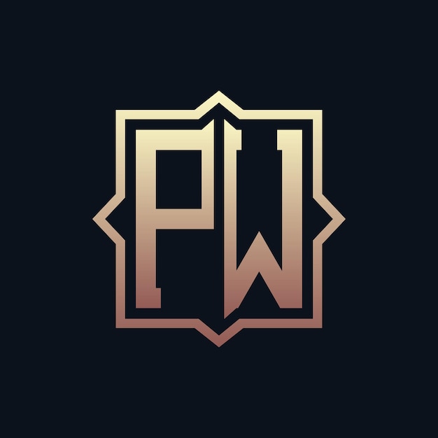 Lujo Inicial PW Monograma Diseño de logotipo Emblema elegante Letra Diseño del logotipo PW para negocios e identidad corporativa