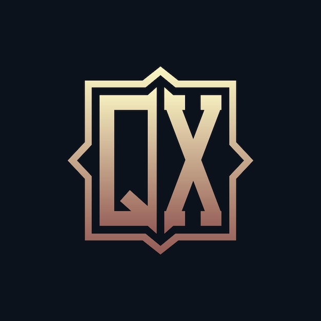 Lujo Inicial QX Monograma Diseño de logotipo Emblema elegante Letra Diseño del logotipo QX para negocios e identidad corporativa