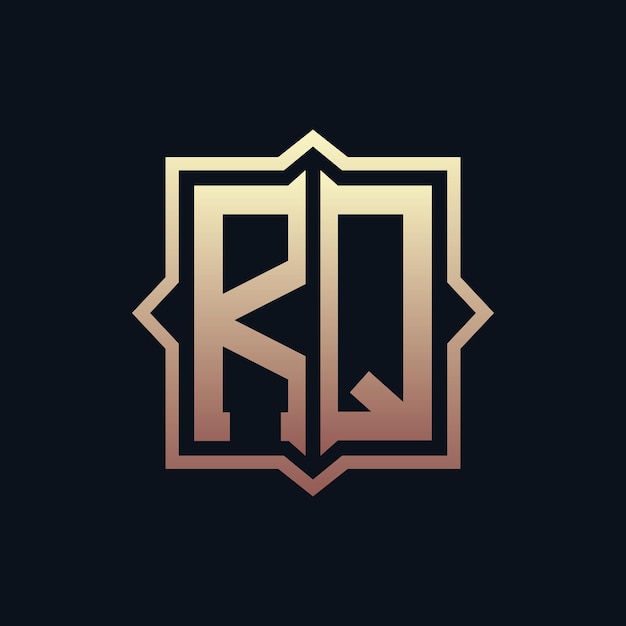 Lujo Inicial RQ Monograma Diseño de logotipo Emblema elegante Letra Diseño de Logotipo RQ para negocios e identidad corporativa