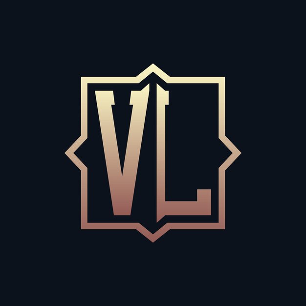 Lujo Inicial VL Monograma Diseño de logotipo Emblema elegante Letra Diseño de Logotipo VL para negocios e identidad corporativa