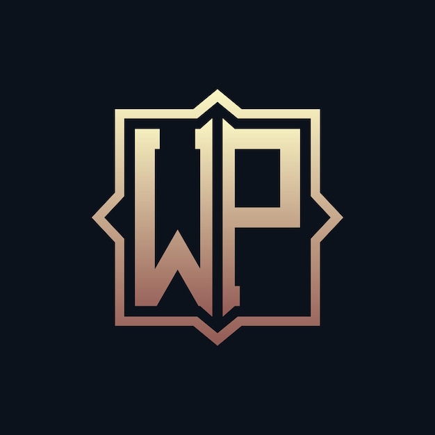 Lujo Inicial WP Monograma Diseño de logotipo Emblema elegante Letra Diseño del logotipo WP para negocios e identidad corporativa