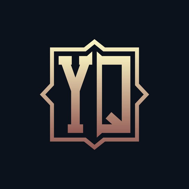 Lujo Inicial YQ Monograma Diseño de logotipo Emblema elegante Letra Diseño del logotipo YQ para negocios e identidad corporativa