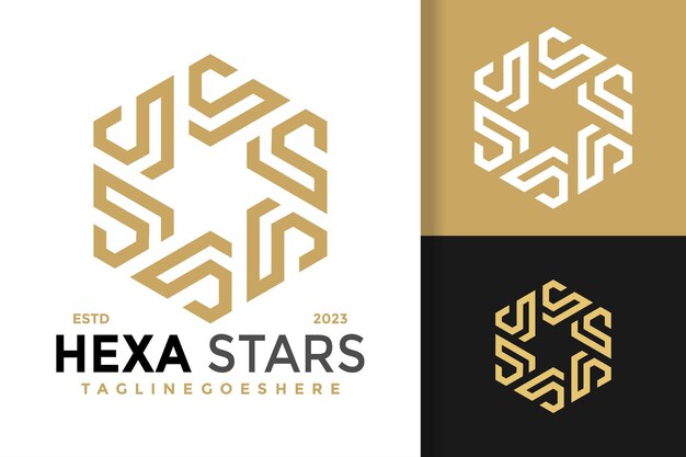 Lujo letra S hexágono estrella logo vector icono ilustración