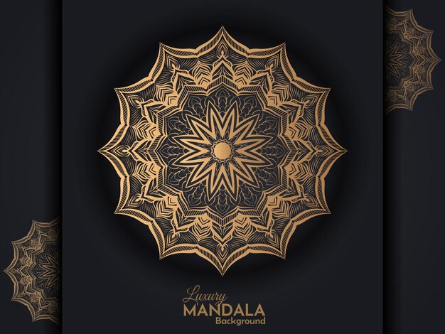 Lujo de mandala de oro de fondo de patrón decorativo con un diseño de oro en él