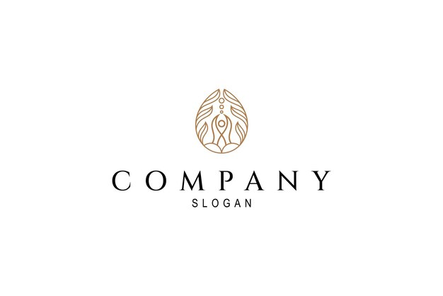 Lujo de la naturaleza personas de yoga modelo de diseño de icono de logotipo