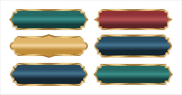 lujo de oro árabe islámico cuadro de texto título marco de borde conjunto con ilustración ornamental