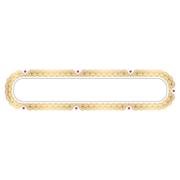lujo de oro árabe islámico cuadro de texto título marco de borde conjunto con ilustración ornamental