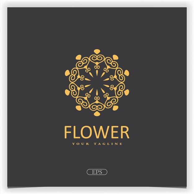 Lujo oro mandala flor logo bussines diseño premium elegante plantilla vector eps 10