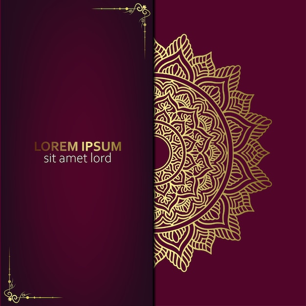 Lujo de oro mandala con fondo adornado