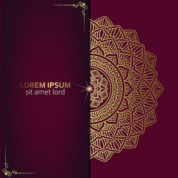 Lujo de oro mandala con fondo adornado