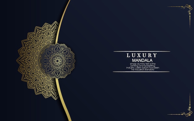 Lujo de oro mandala con fondo adornado