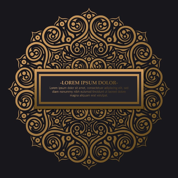 Lujo de oro oscuro caligrafía ornamento marco diseño de línea