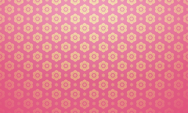 Lujo patrón tailandés ilustración vectorial de fondo Lai elemento floral patrón tema rosa y oro