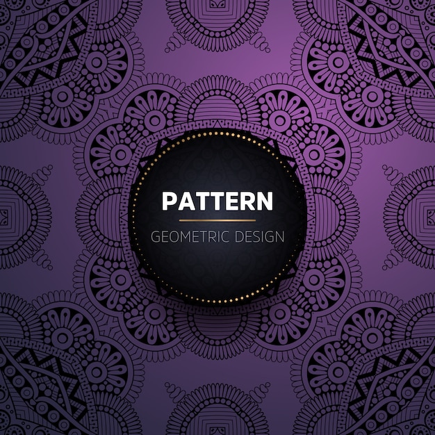 lujo, vendimia, mandala, seamless, patrón