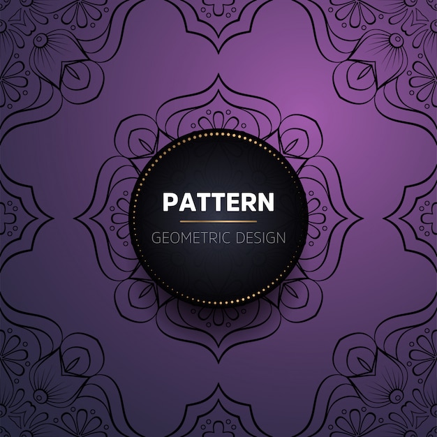 lujo, vendimia, mandala, seamless, patrón