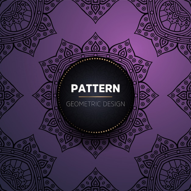 lujo, vendimia, mandala, seamless, patrón