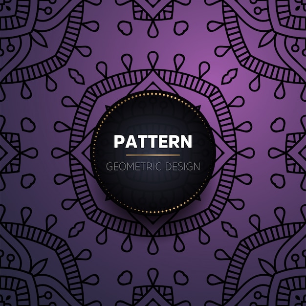 lujo, vendimia, mandala, seamless, patrón